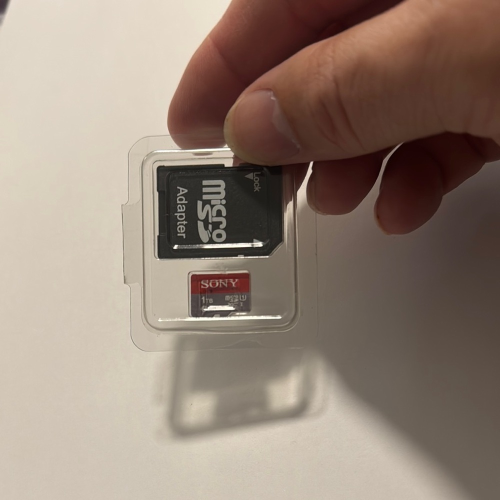 Sony Red and Black MicroSD Card with Adapter